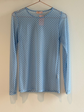 Wilto Mesh Blouse W/ Small Dots